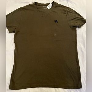 Express olive green v neck t shirt, olive green, medium, new with tags